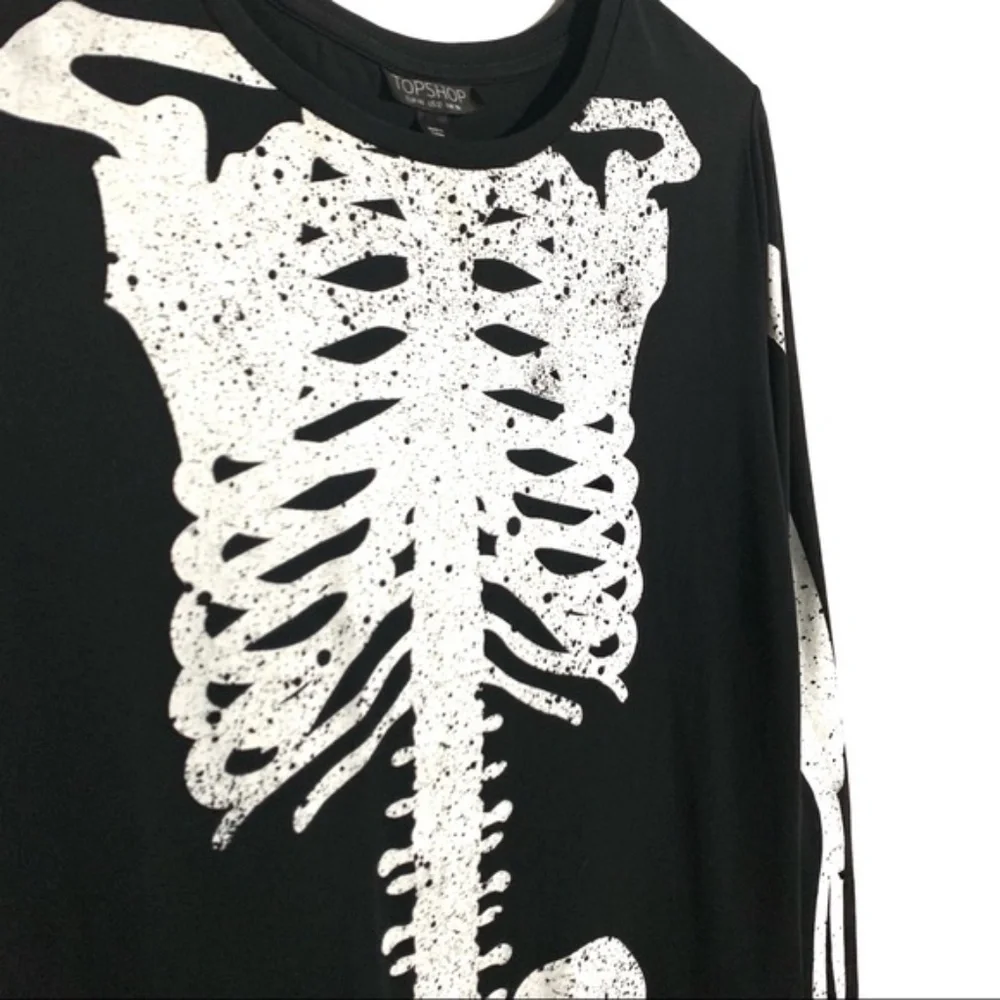 Topshop Black and White Skeleton Mini Dress - Picture 6 of 7